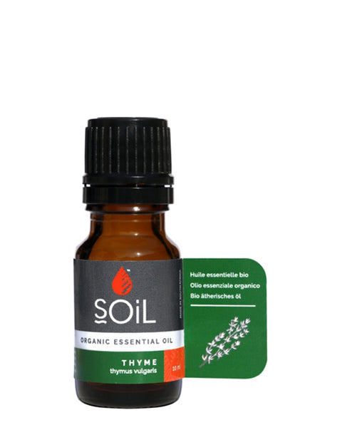 organic thyme essential oil (thymus vulgaris) 10ml by soil organic aromatherapy and skincare