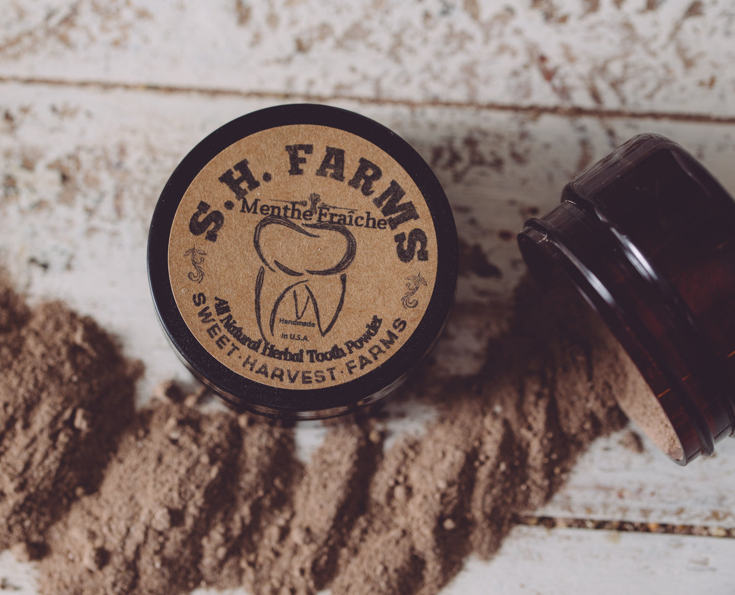 organic and natural tooth powder - fluoride free by sweet harvest farms