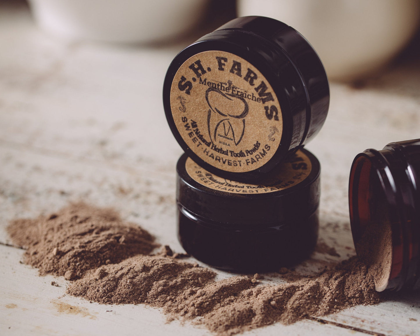 organic and natural tooth powder - fluoride free by sweet harvest farms