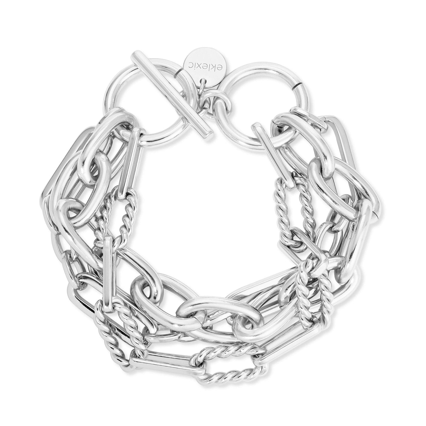 triple multi chain toggle bracelet by eklexic