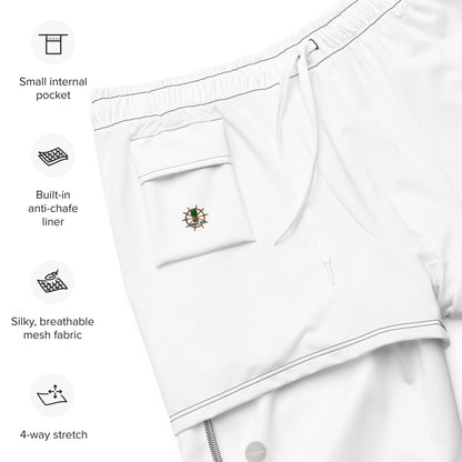 Men's White Eco Board Shorts by Tropical Seas Clothing