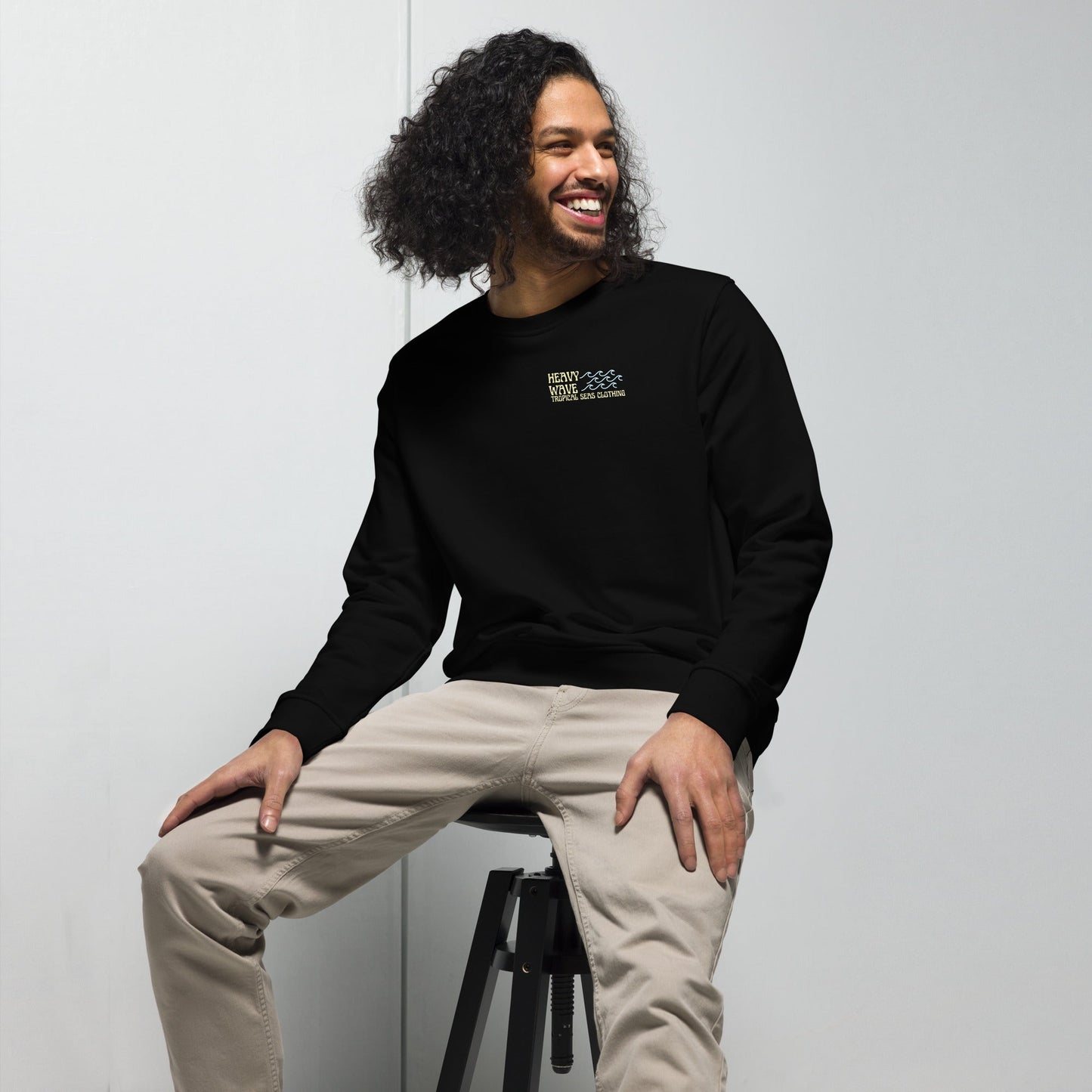 men's heavy wave energy organic sweatshirt by tropical seas clothing