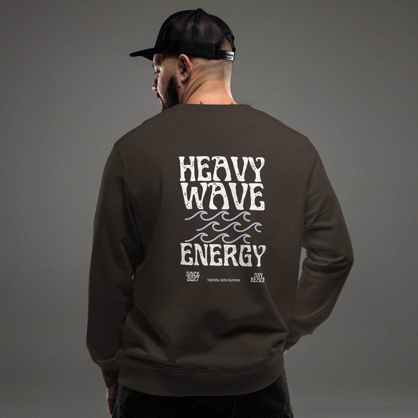 men's heavy wave energy organic sweatshirt by tropical seas clothing