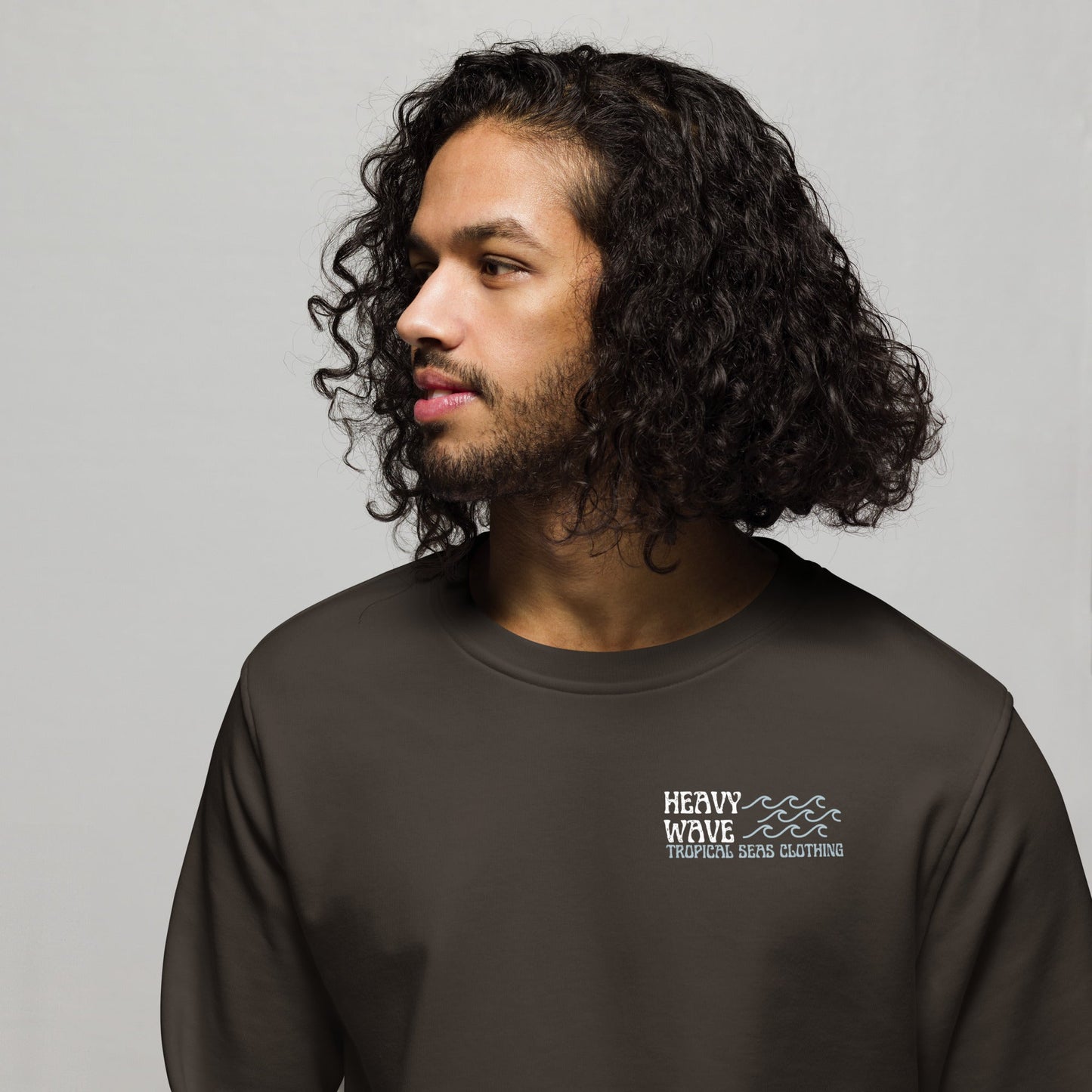 men's heavy wave energy organic sweatshirt by tropical seas clothing