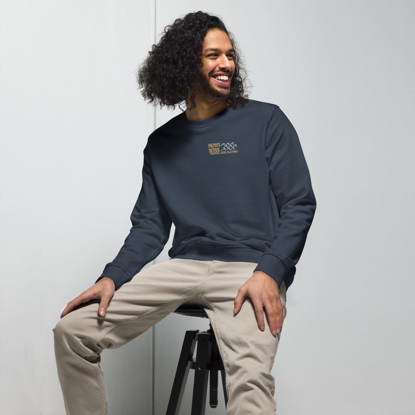 men's heavy wave energy organic sweatshirt by tropical seas clothing