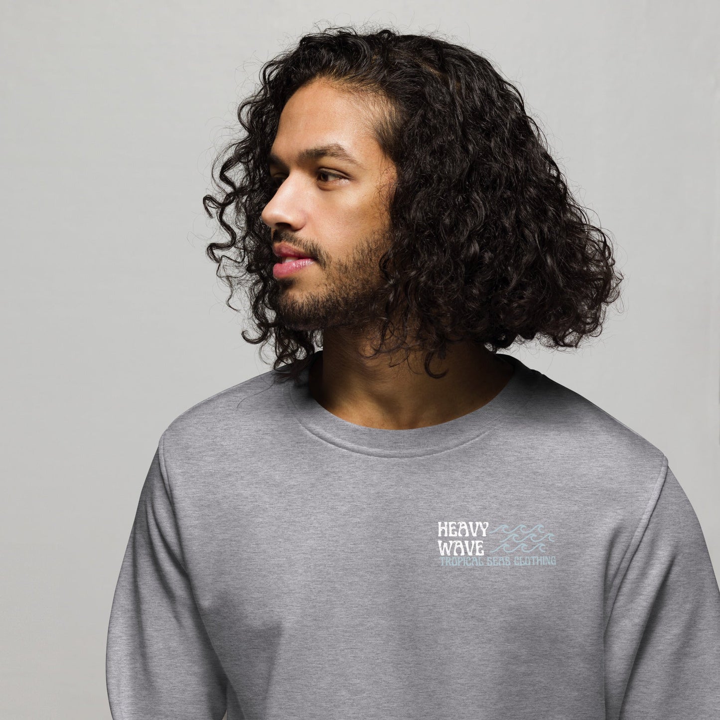 men's heavy wave energy organic sweatshirt by tropical seas clothing