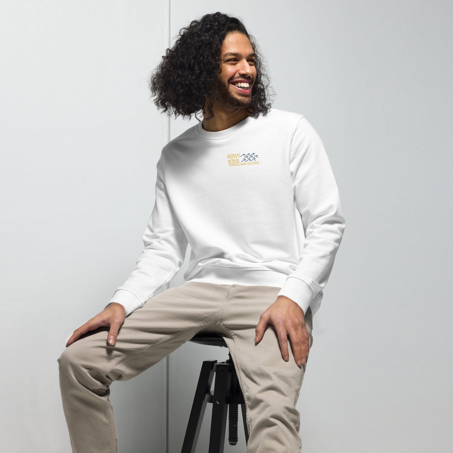 men's heavy wave energy organic sweatshirt by tropical seas clothing