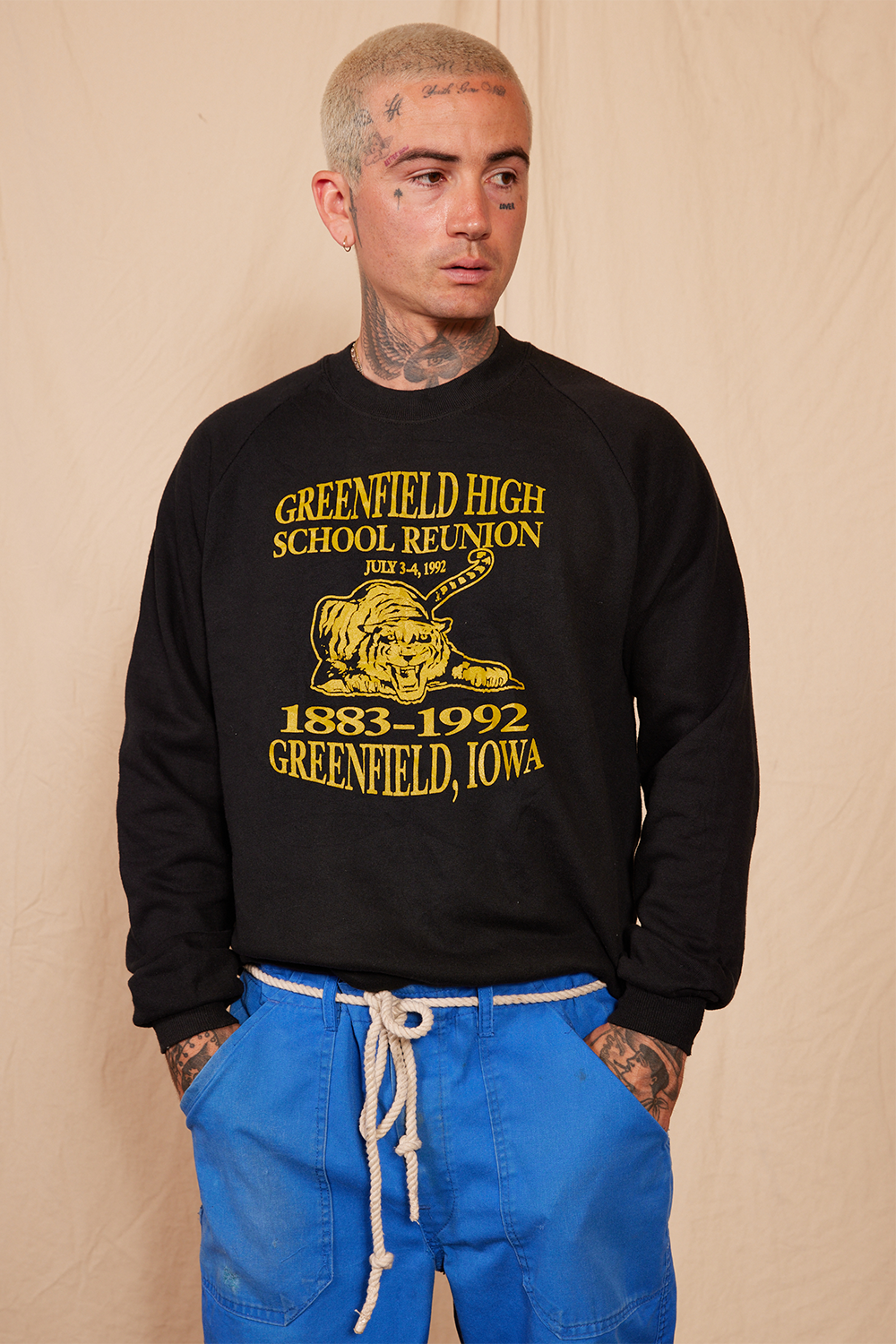 vintage 1990s greenfield high school tigers sweatshirt by people of leisure