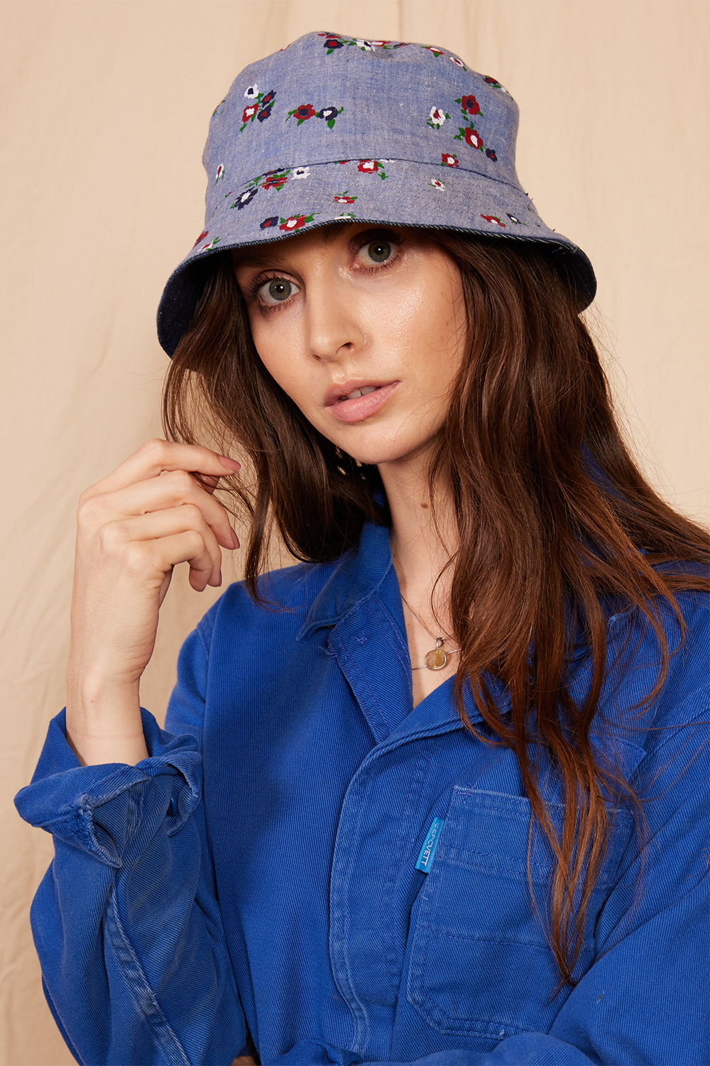 1970's vintage flower denim bucket hat by people of leisure