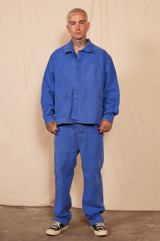 60's Vintage Euro Blue Workwear Chore Coat by People of Leisure