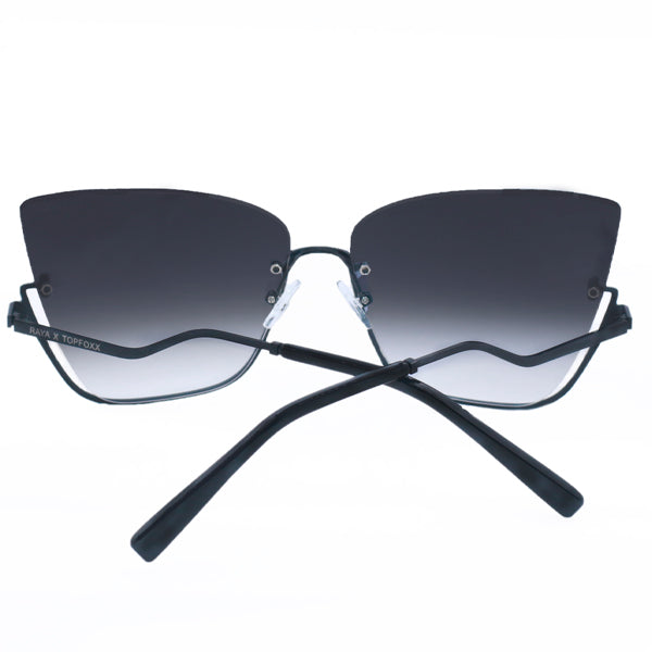 vixen - black lens black frame metal cateye sunglasses by topfoxx