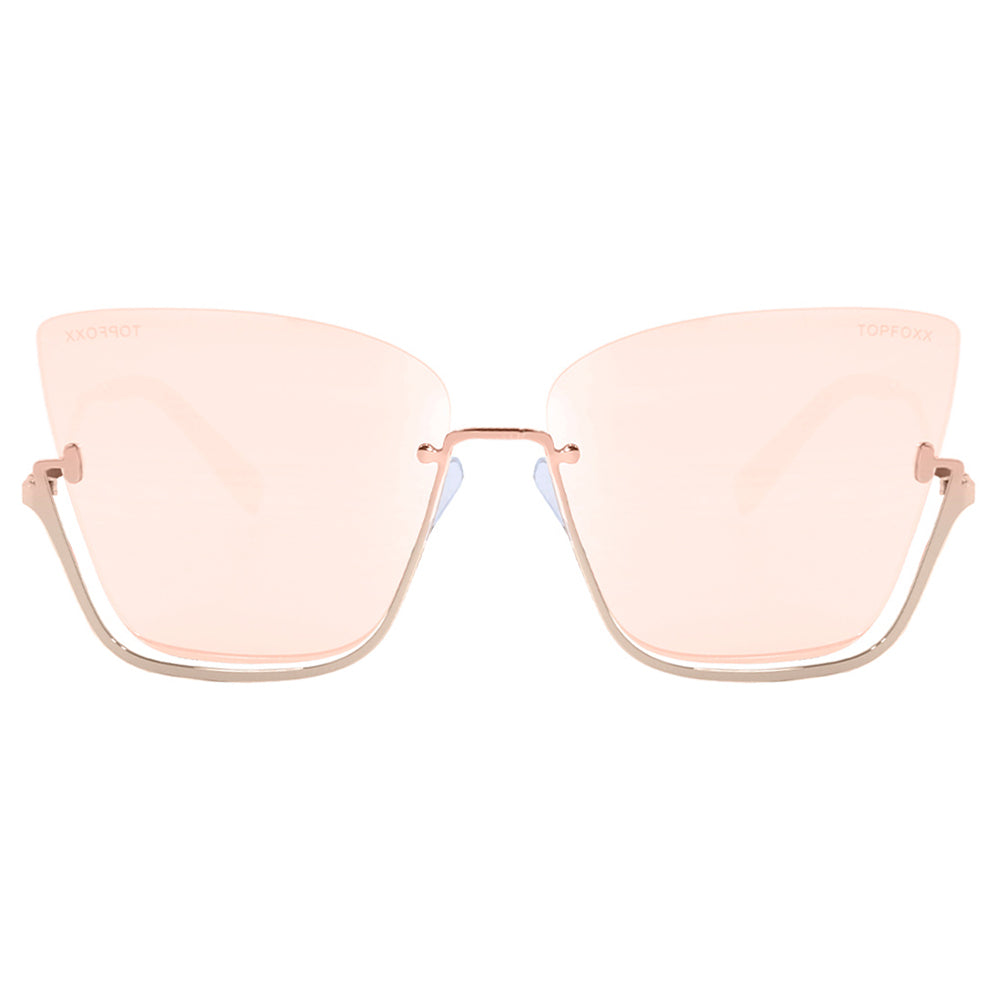 vixen - rosegold frame rosegold lens metal cateye sunglasses by topfoxx