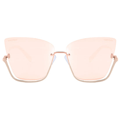 Vixen - Rosegold Frame Rosegold Lens Metal Cateye Sunglasses by TopFoxx