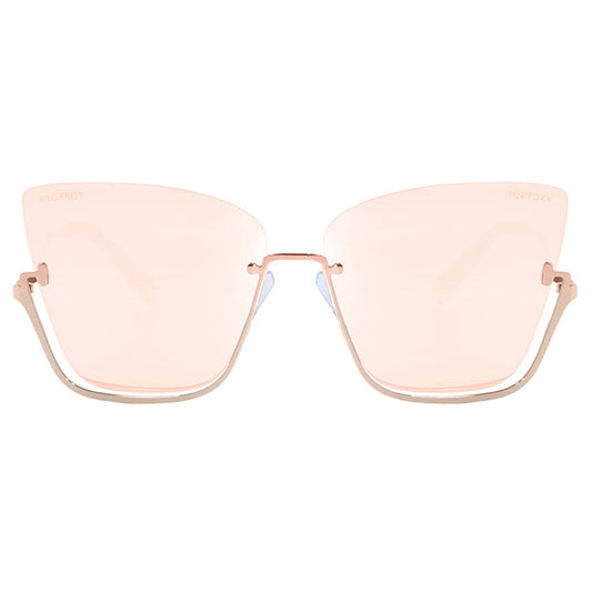 Vixen - Rosegold Frame Rosegold Lens Metal Cateye Sunglasses by TopFoxx