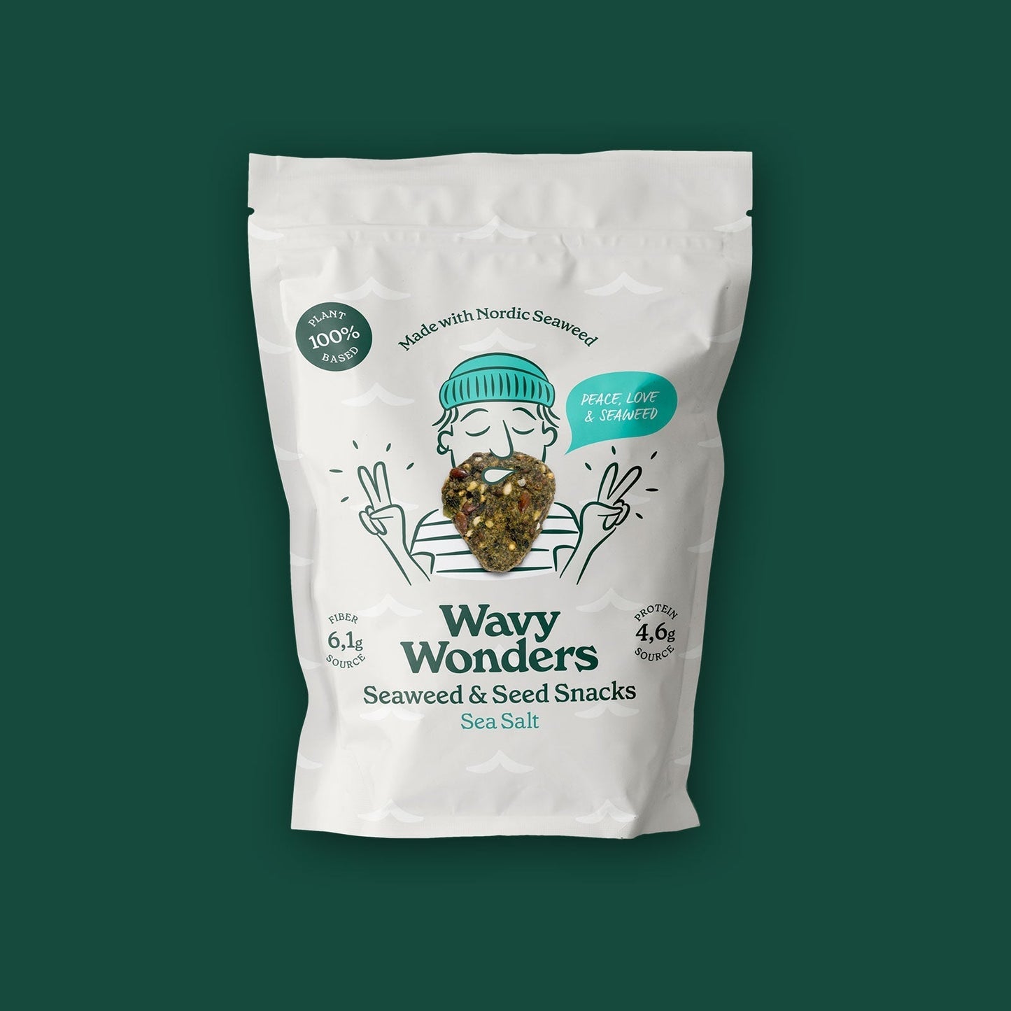 wavy wonders’ sea salt seaweed crackers bags - 14 bags by farm2me