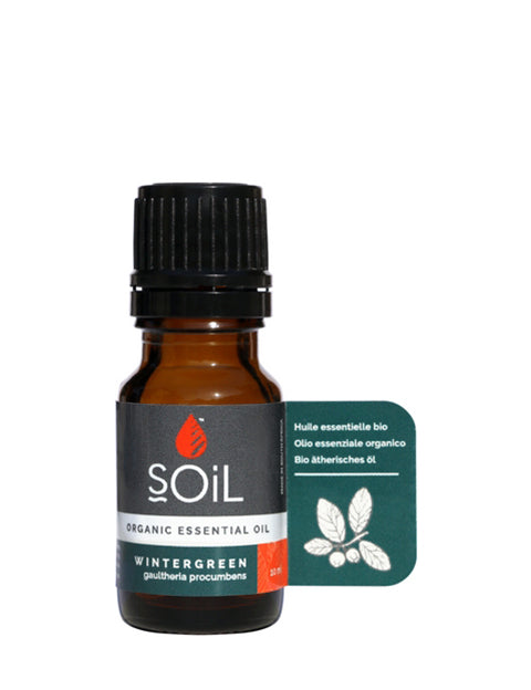 organic wintergreen essential oil (gaulteria procumbens) 10ml by soil organic aromatherapy and skincare