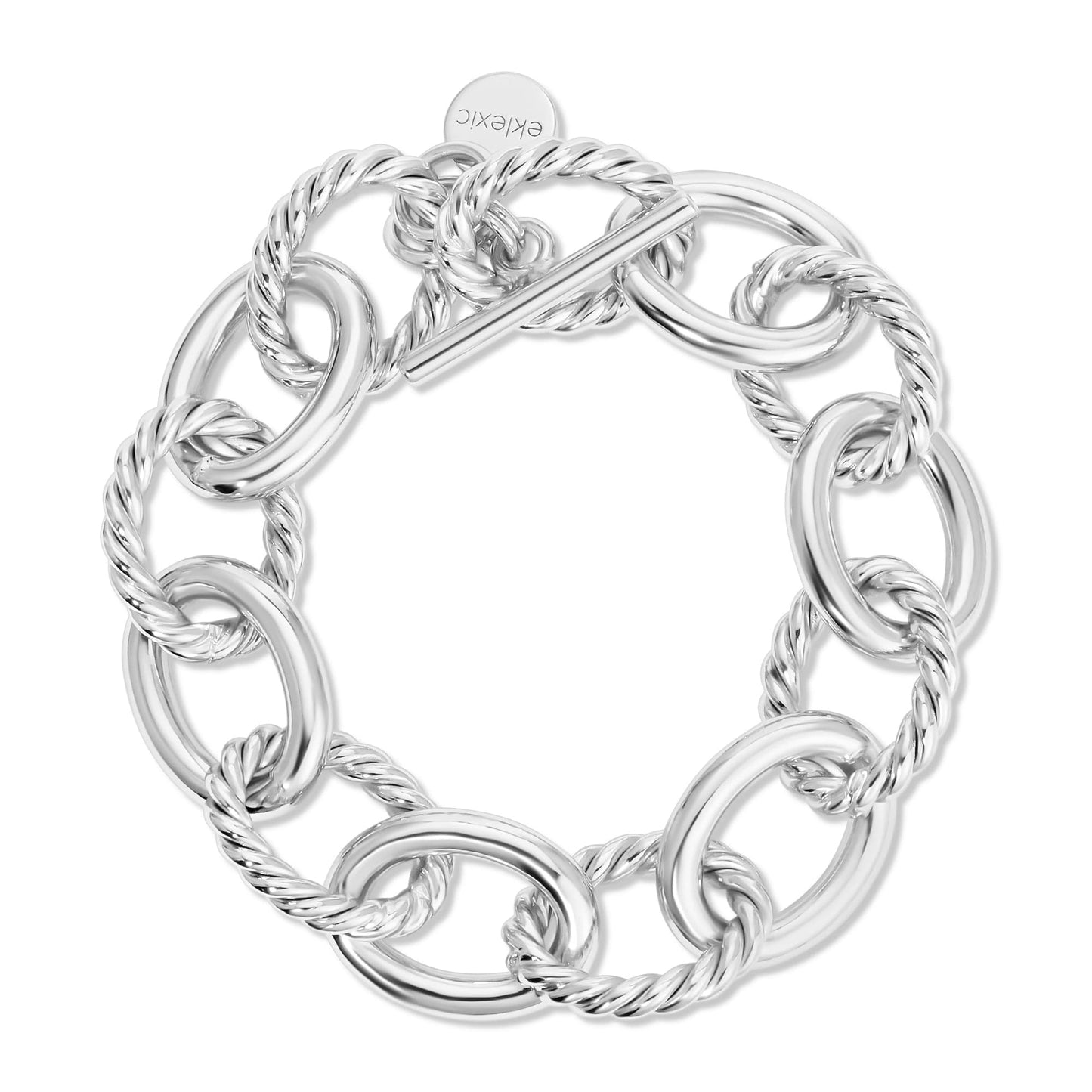 xl alternating twisted link toggle bracelet by eklexic