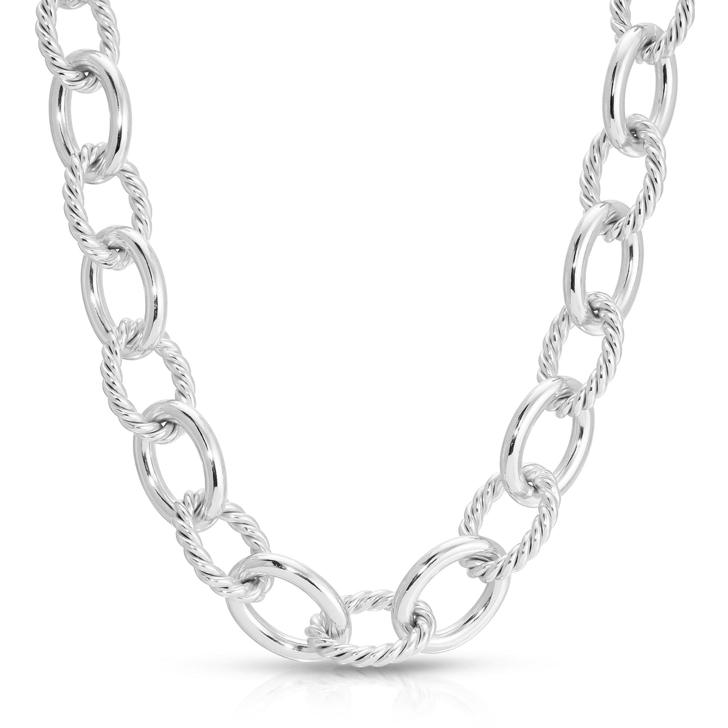 xl alternating twisted link toggle necklace by eklexic